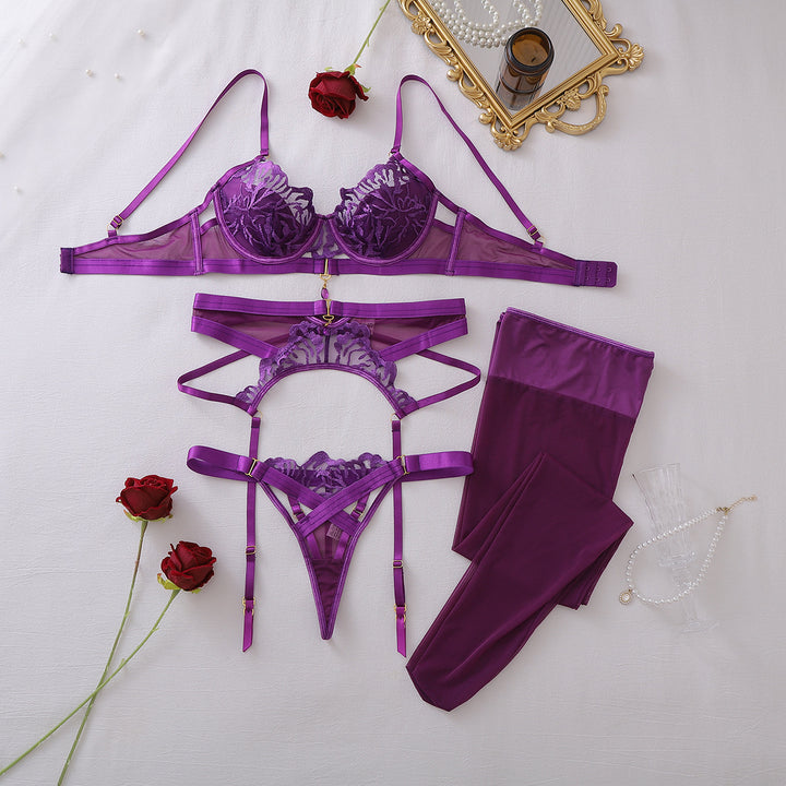 Intricate Embroidery Enchanting Lace Lingerie Set