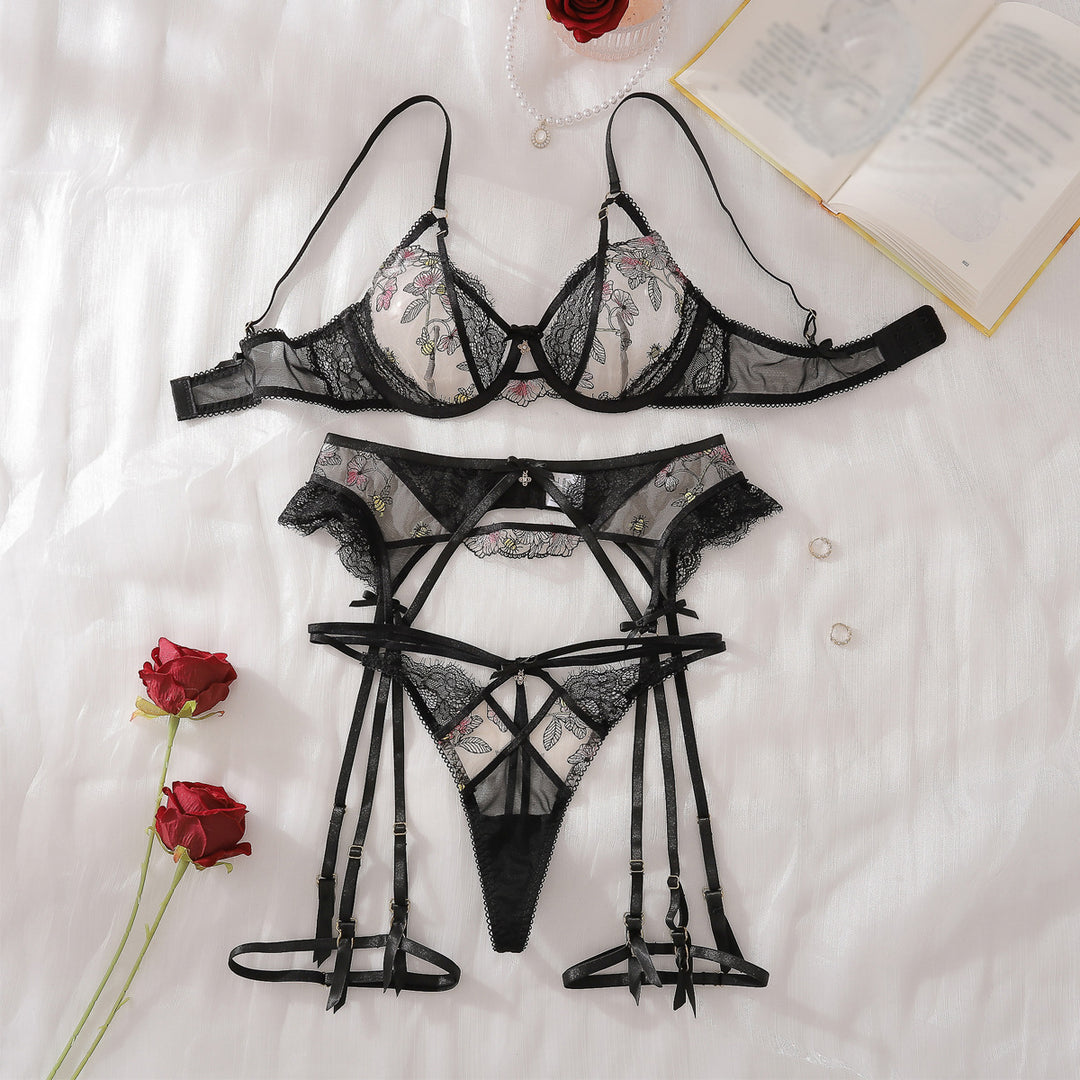 Embroidered Lotus Allure Sculpting Lingerie Set