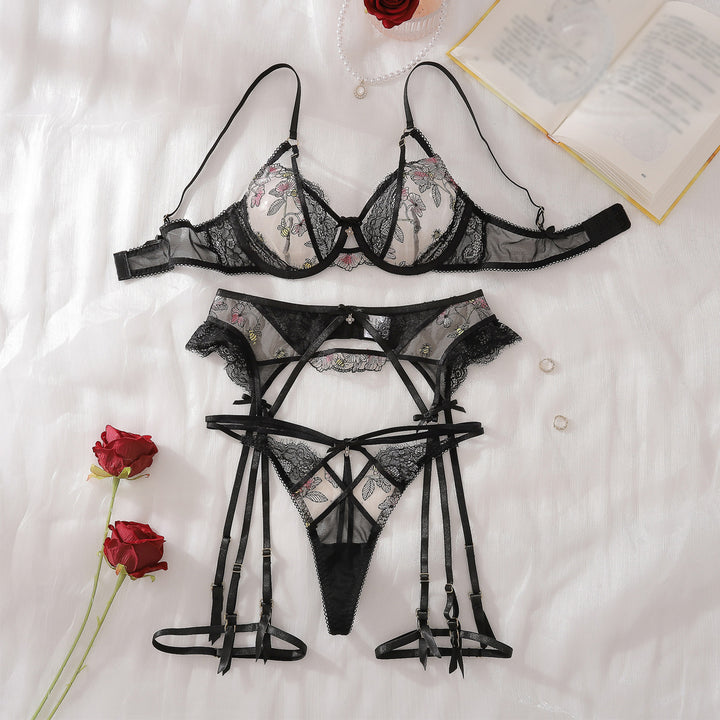 Embroidered Lotus Allure Sculpting Lingerie Set