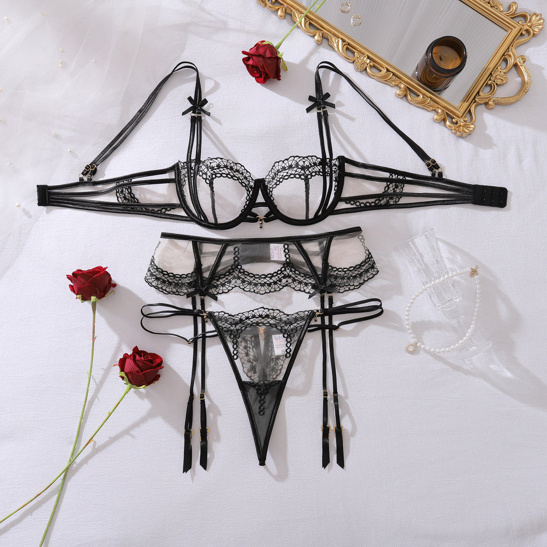 Cage & Lace Sheer Strappy Lingerie Set