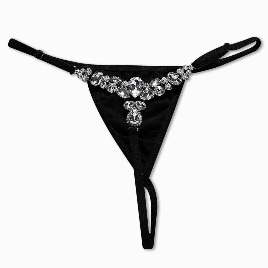 Rhinestone Decor T-Back Thong