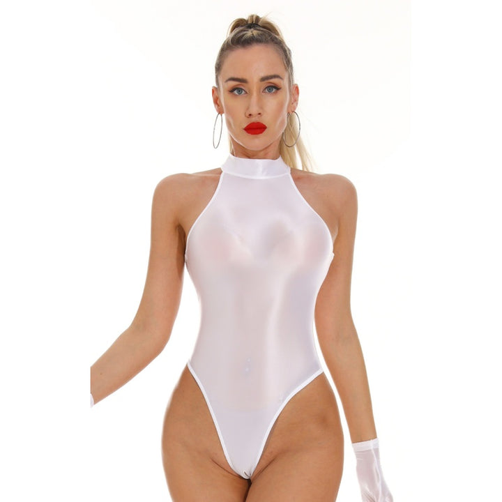 Glossy Halter Bodysuit Set