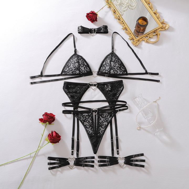 Heart-Linked Lace Lingerie Set