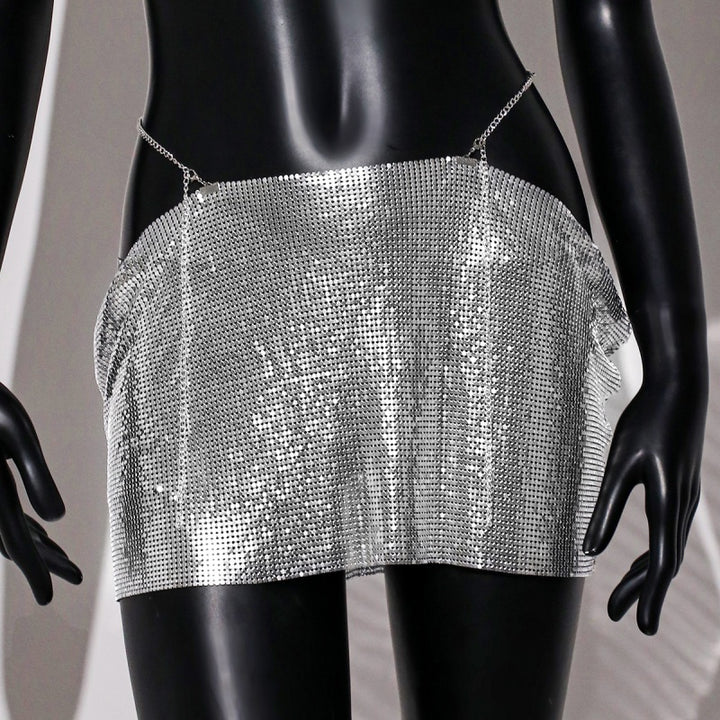 Sexy Metallic Sequin Mini Skirt