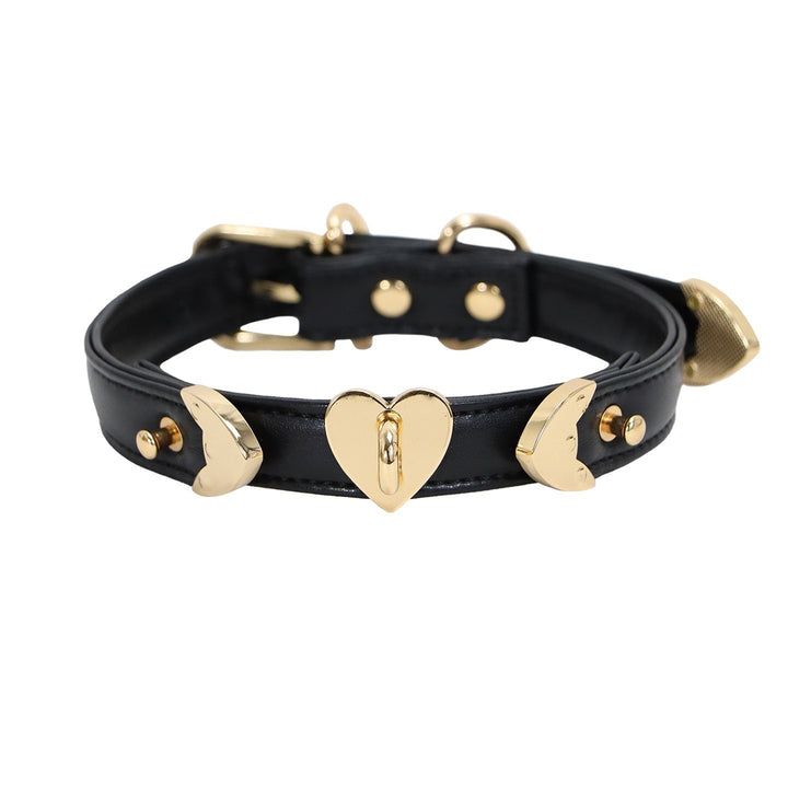 Heart & Moon Metal Studded PU Choker
