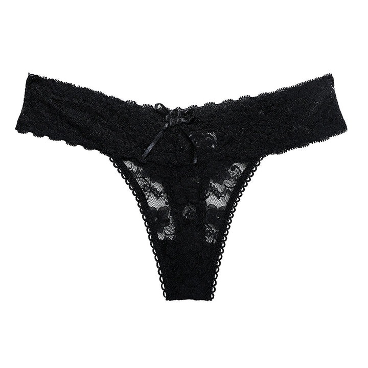 Cute Bow Accent Sheer Lace Underwear