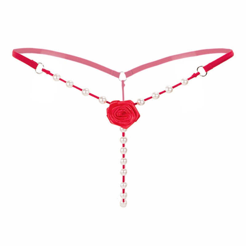 Rose Whisper · Pearl Accent Sensory Thong Lingerie