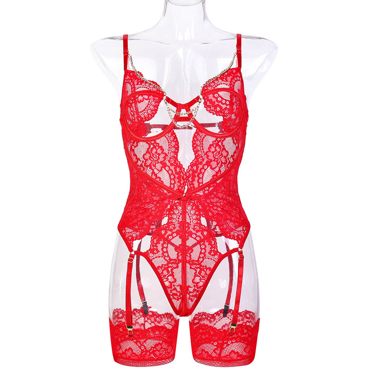 Crimson Chain Reverie Lace Bodysuit