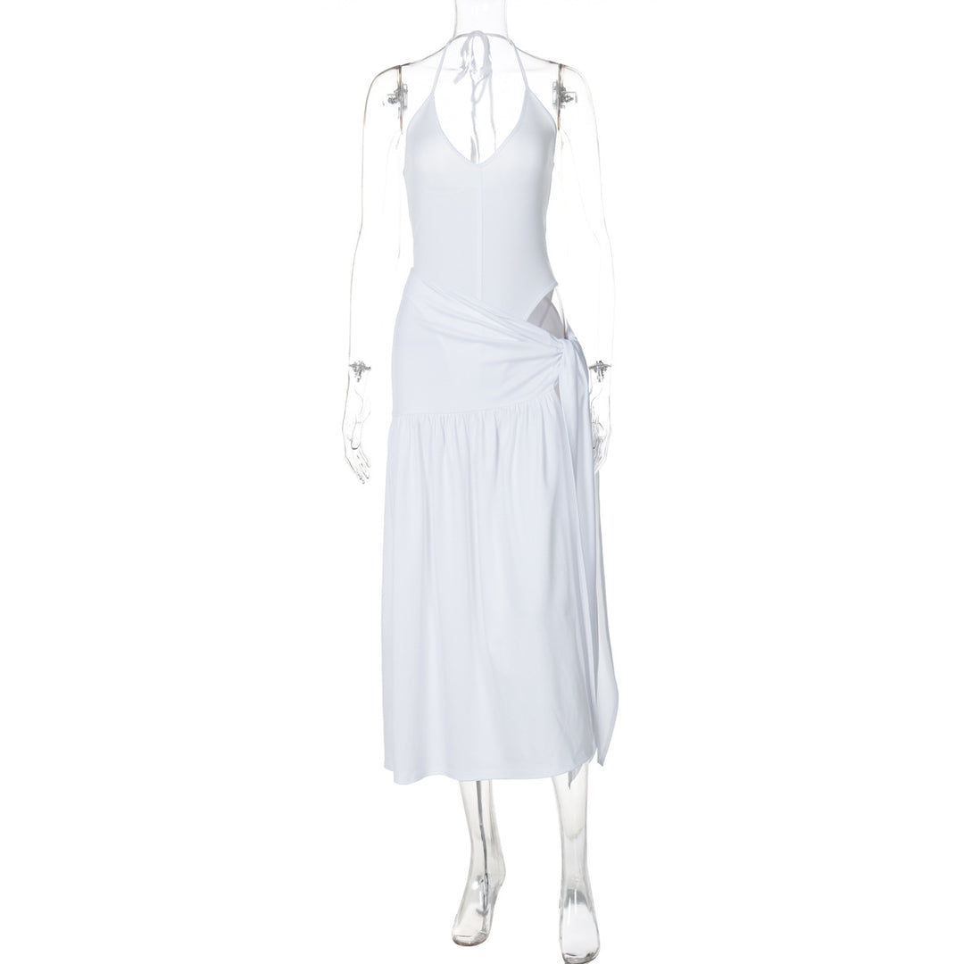 High Slit Wrap Maxi Halter Coord Set