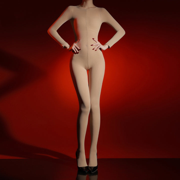 Sculpting Sheer Full-Body Velvet Bodysuit