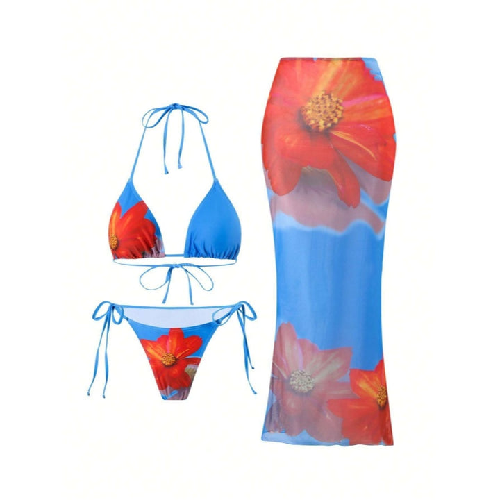 Tropical Flower Print Swimwear