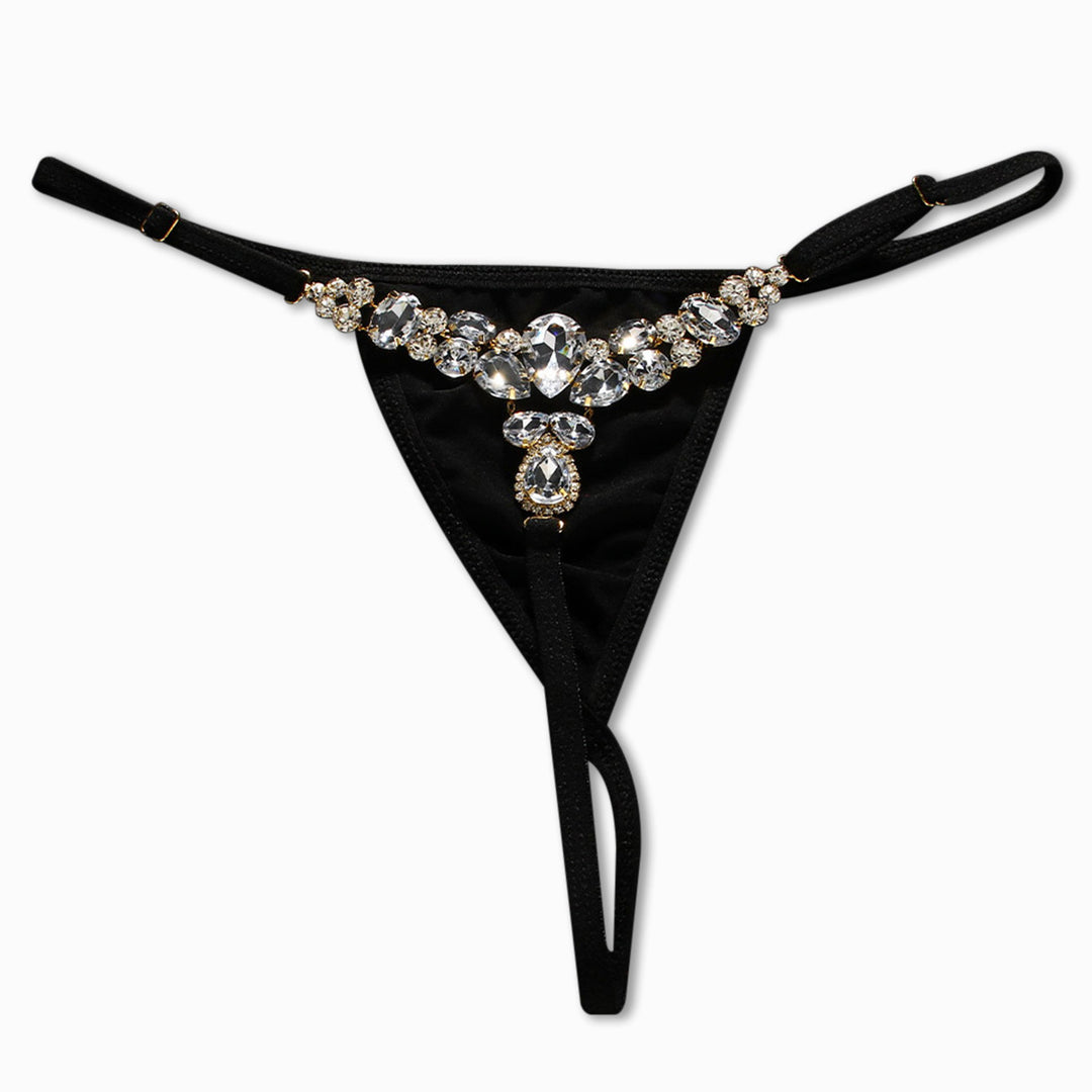 Rhinestone Decor T-Back Thong