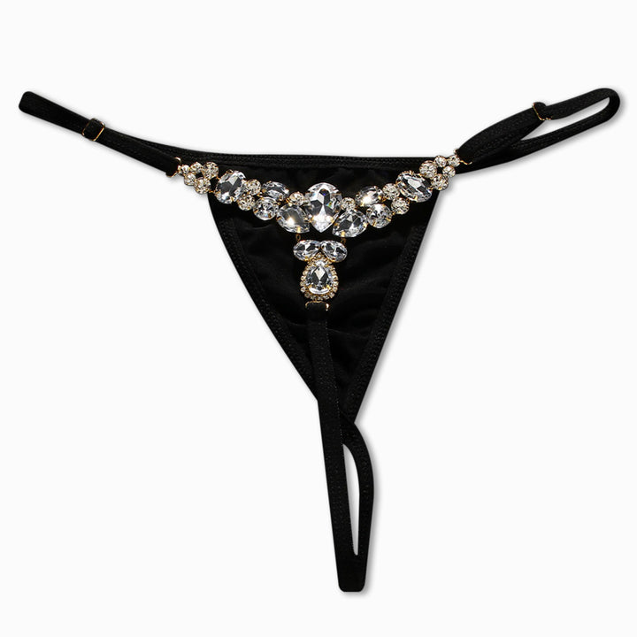 Rhinestone Decor T-Back Thong