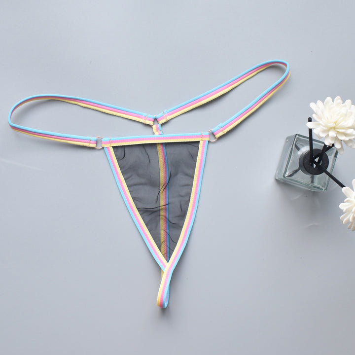 Vibrant Trim Sheer Mesh Minimal Thong