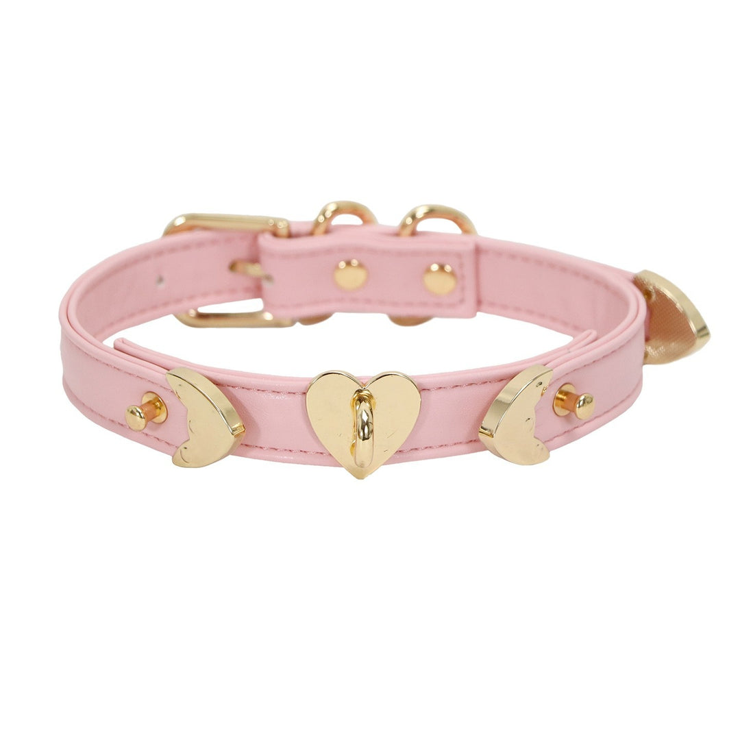 Heart & Moon Metal Studded PU Choker