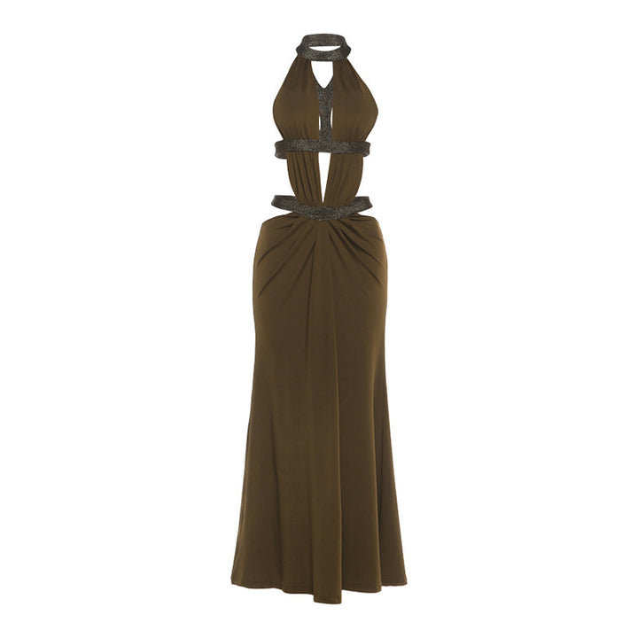 Rhinestone Straps Sleeveless Formal Party Gown