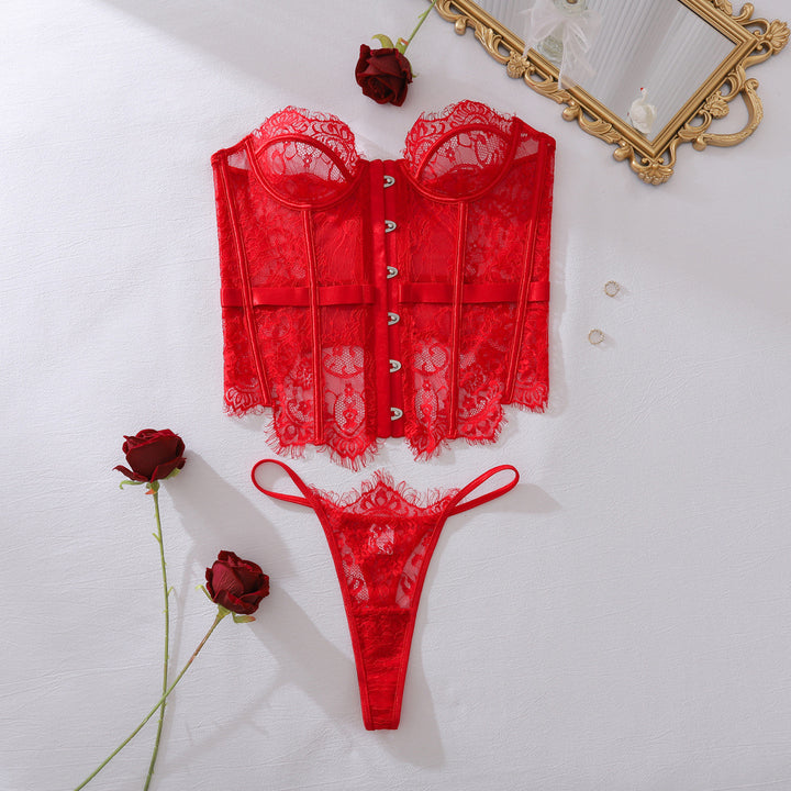 Eyelash Lace Sculpted Corset Set