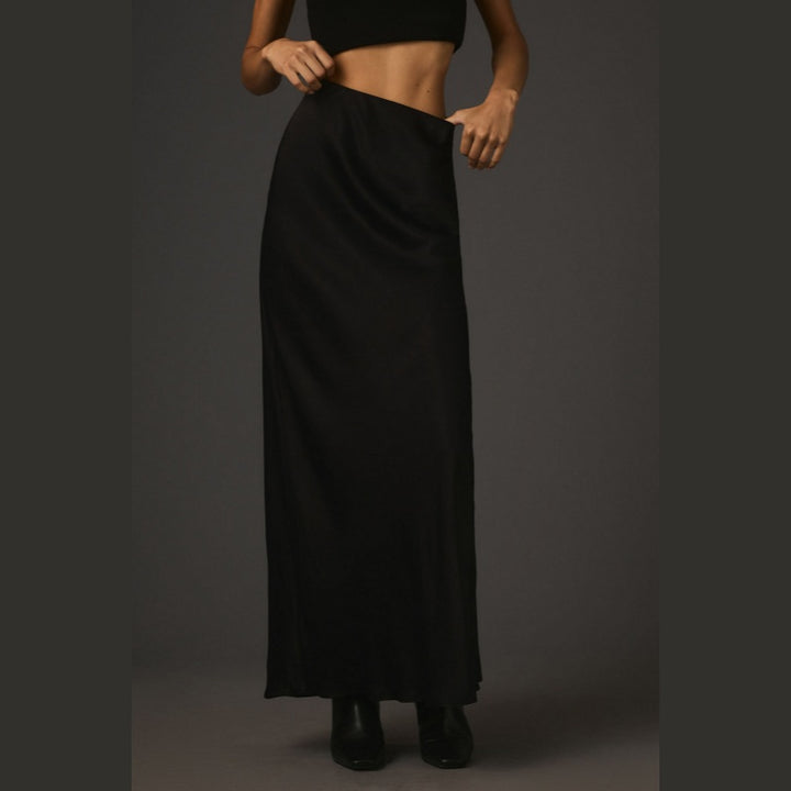 High Waist Satin Slip Maxi Skirt