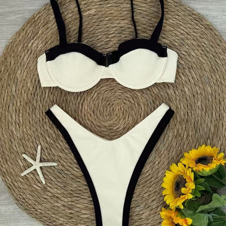 Sultry Colorblock High-Waisted Bikini