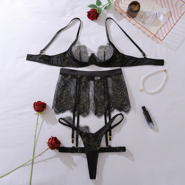 Bloom Veil Delicate Lace & Satin Lingerie Set
