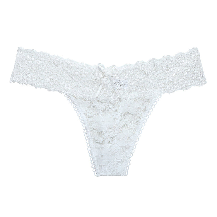 Cute Bow Accent Sheer Lace Underwear