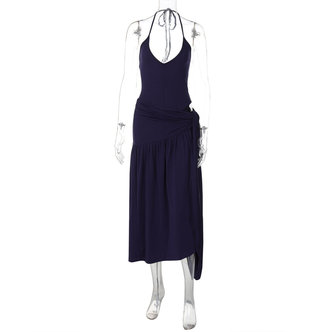 High Slit Wrap Maxi Halter Coord Set