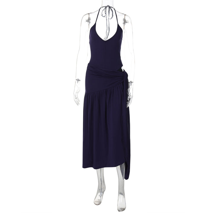 High Slit Wrap Maxi Halter Coord Set