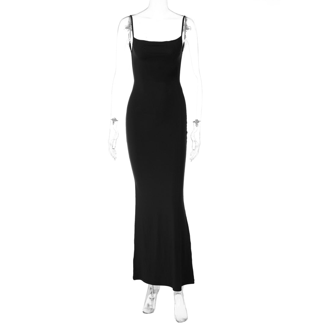 Thin Strap Square Neck Back Mermaid Dress