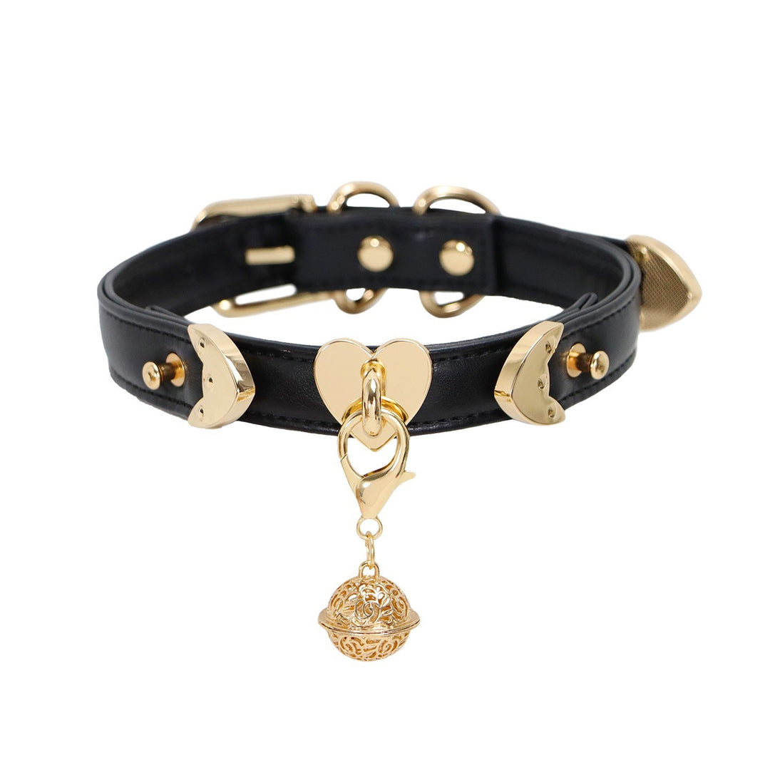 Heart & Moon Metal Studded PU Choker