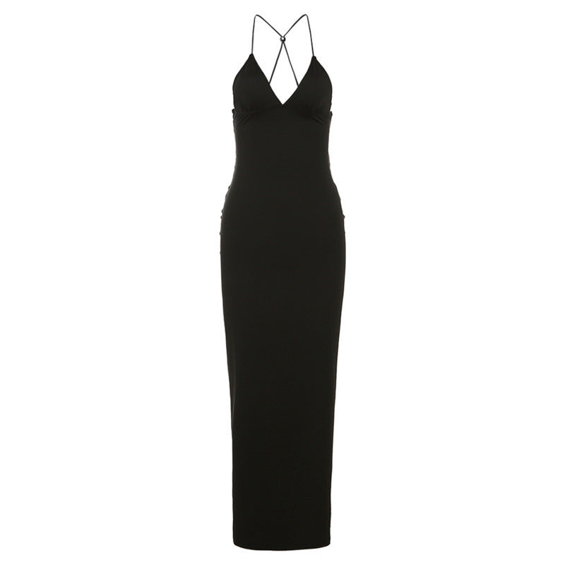 Butterfly Lace Backless Maxi Dress