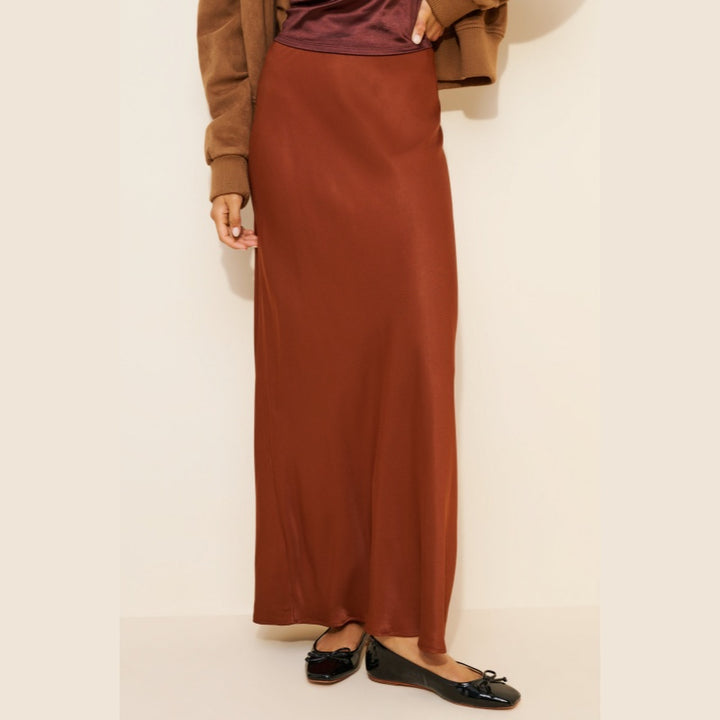 High Waist Satin Slip Maxi Skirt
