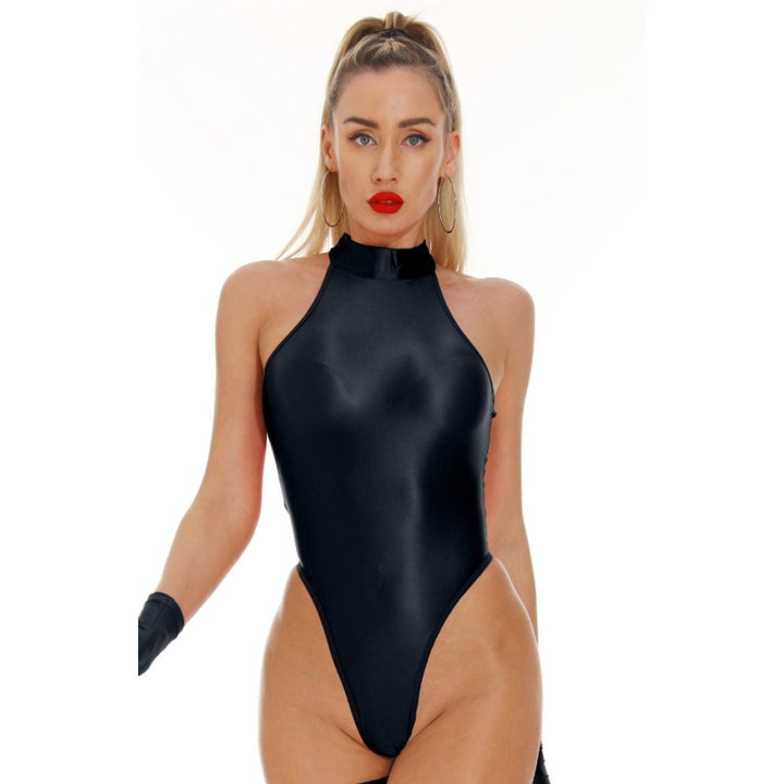 Glossy Halter Bodysuit Set