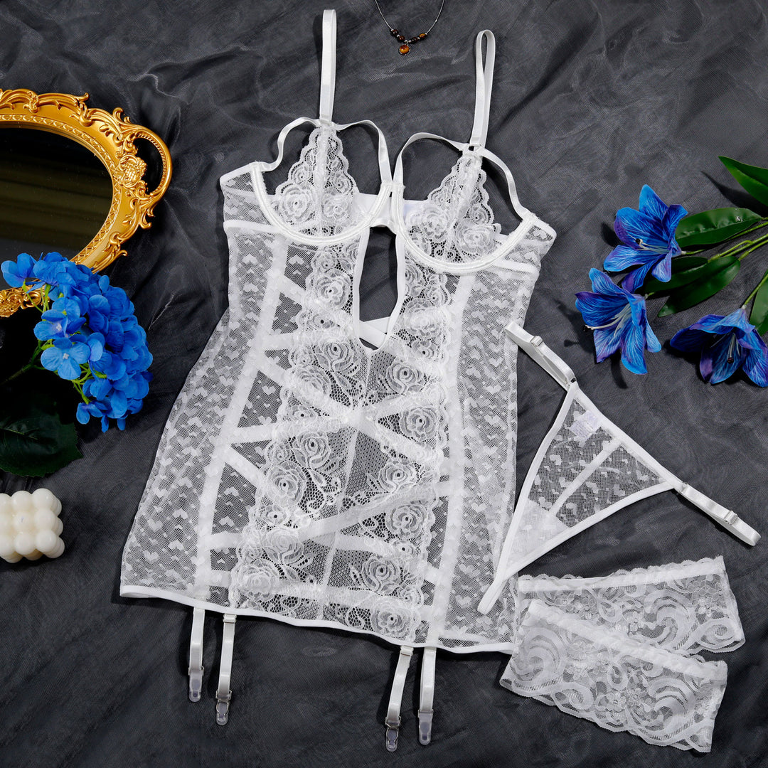 Sexy Lace Crisscross Back Garter Dress