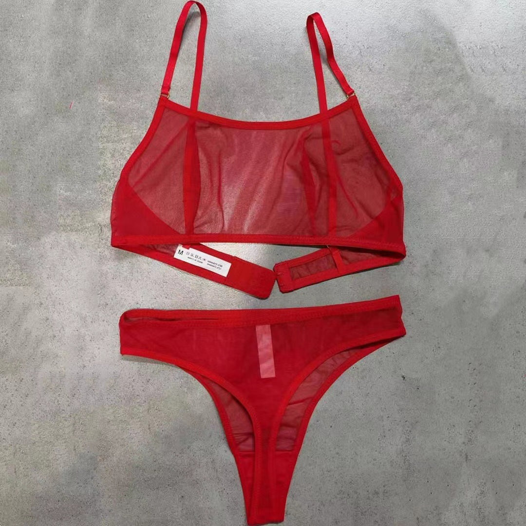 Adjustable Strap Sheer Mesh Lingerie