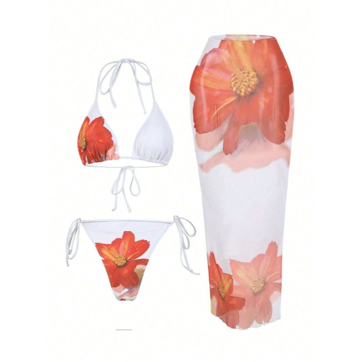 Tropical Flower Print Swimwear