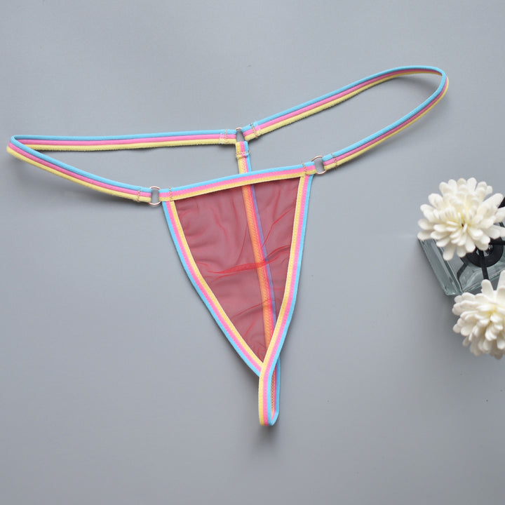 Vibrant Trim Sheer Mesh Minimal Thong