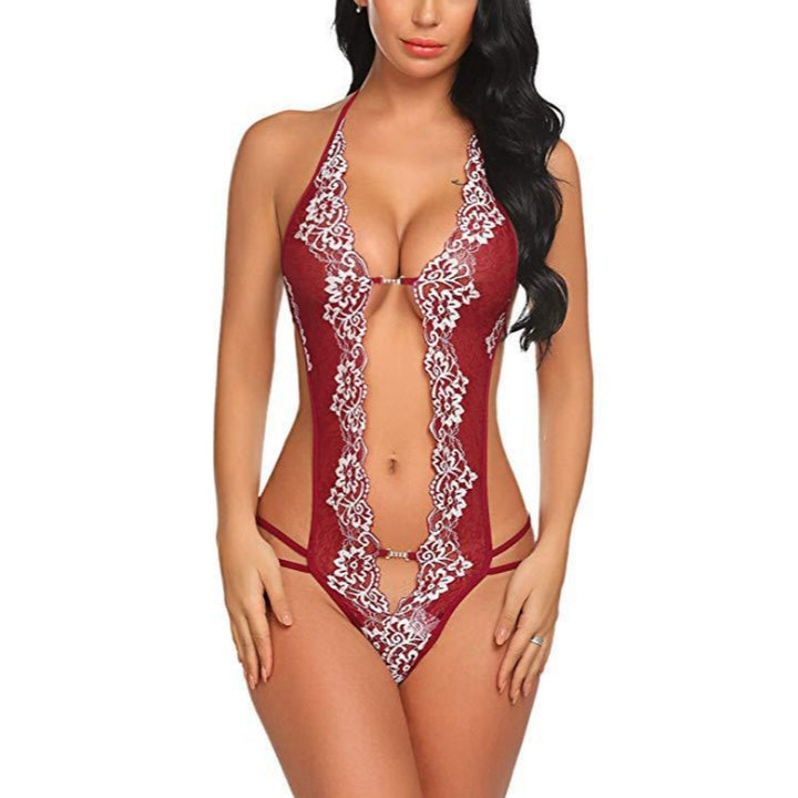 Seductive Open-Back Plunge One-Piece Bodysuit