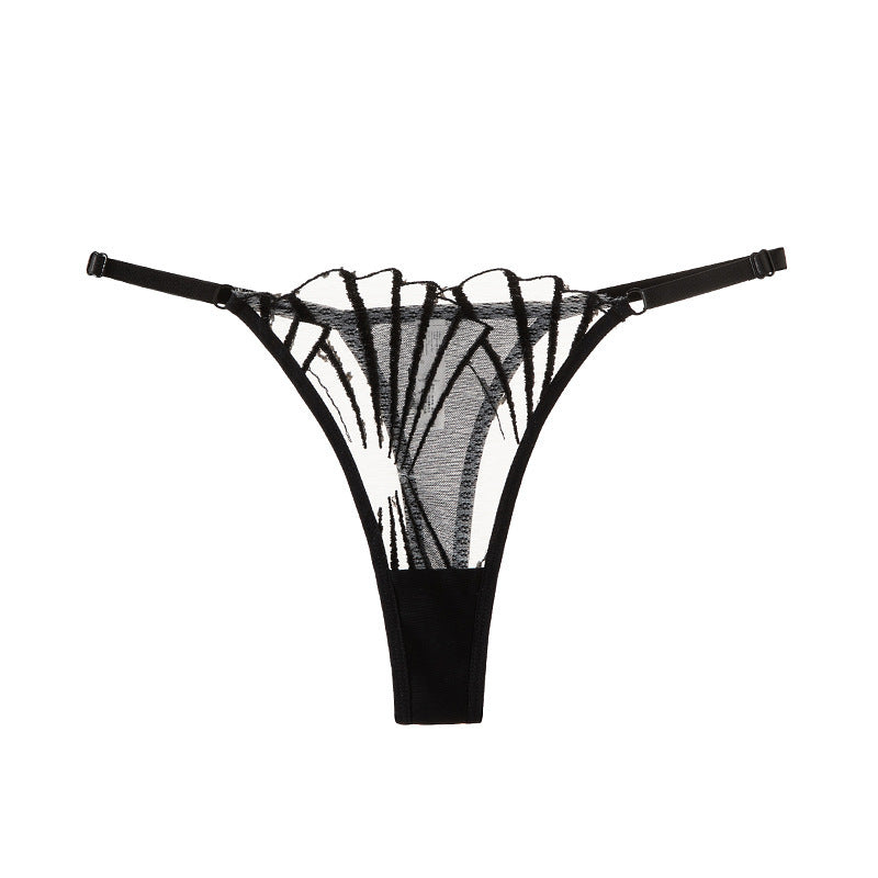 Sheer Fan Lace Minimalist Thong Lingerie