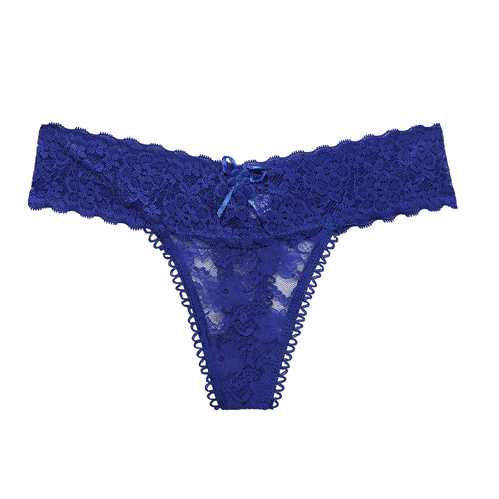 Cute Bow Accent Sheer Lace Underwear