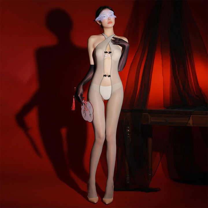 Noir Fantasy Sheer Halter Bodystocking