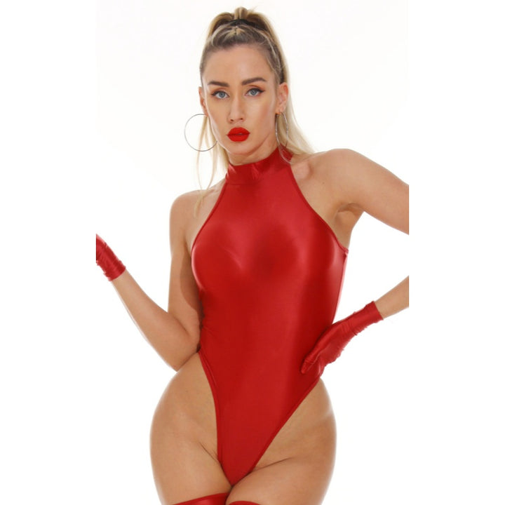 Glossy Halter Bodysuit Set