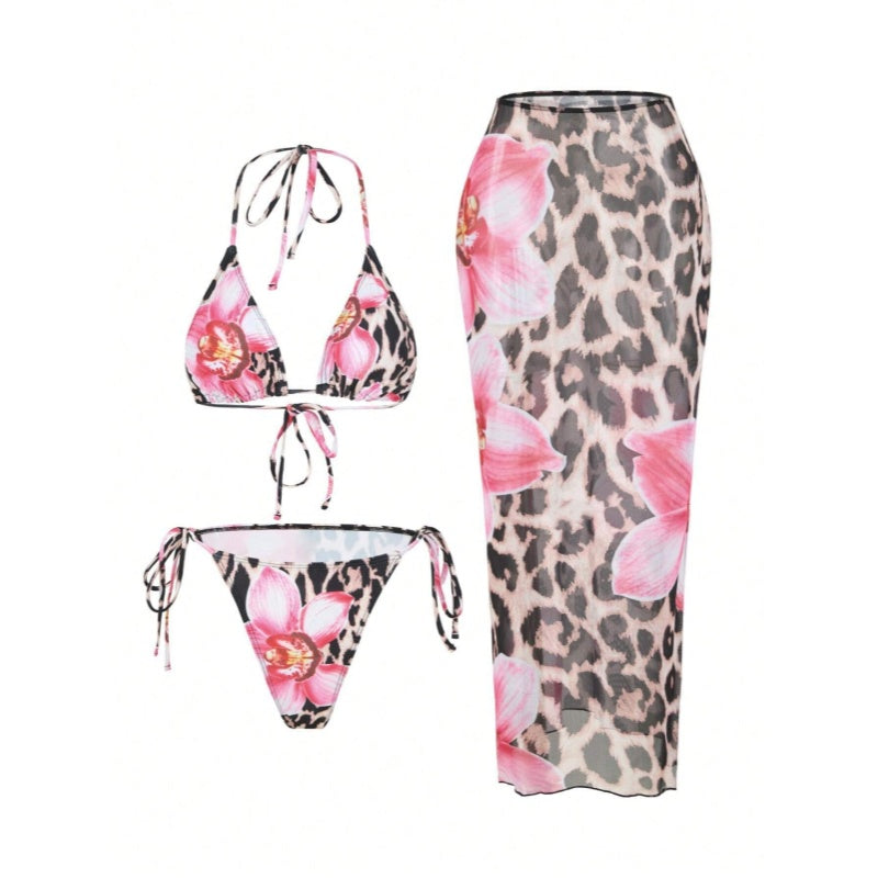 Tropical Flower Print Swimwear