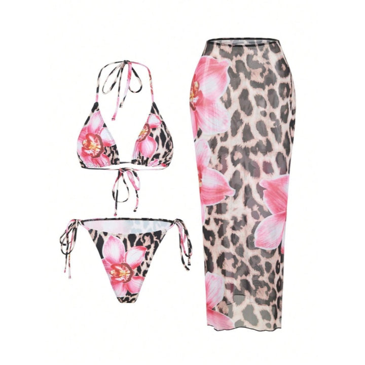 Tropical Flower Print Swimwear