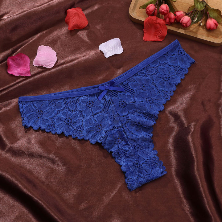 Floral Lace Bow Thong
