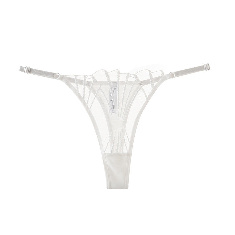 Sheer Fan Lace Minimalist Thong Lingerie