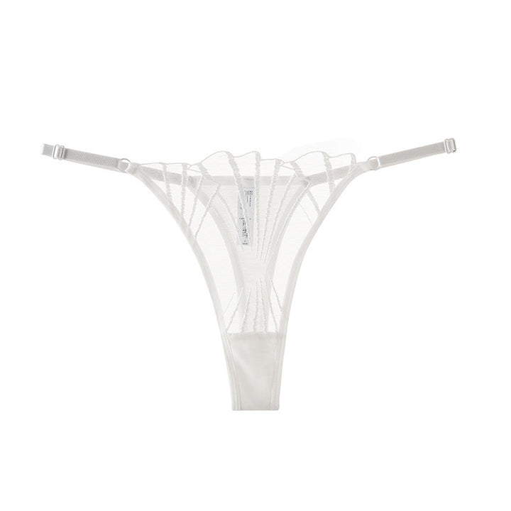 Sheer Fan Lace Minimalist Thong Lingerie