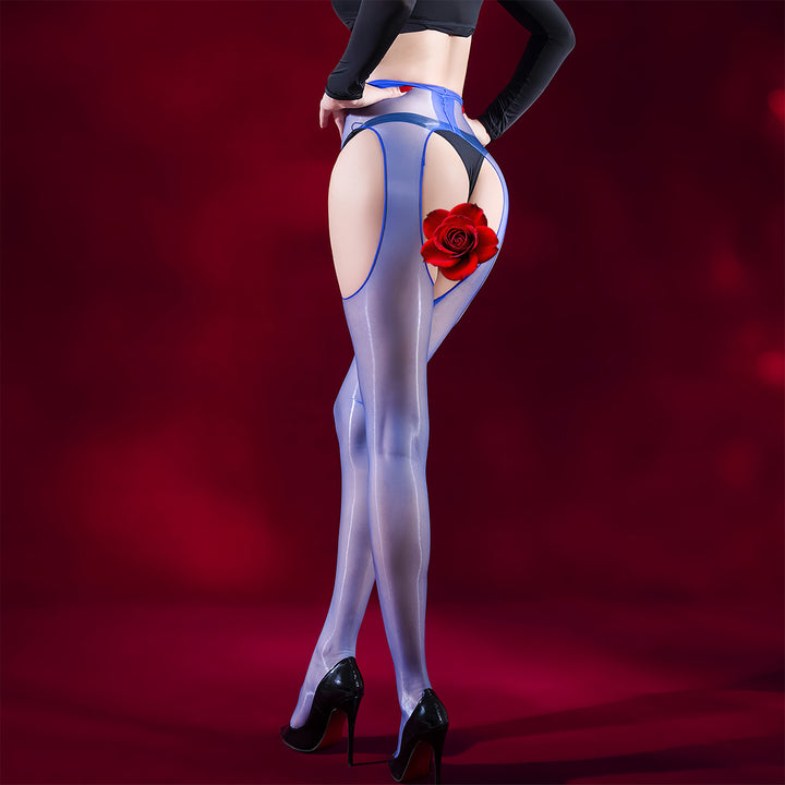 Ultra-Thin Glossy Sheer Open Crotch Tights