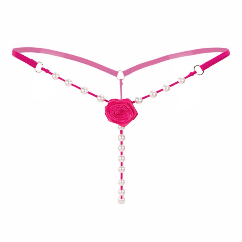 Rose Whisper · Pearl Accent Sensory Thong Lingerie