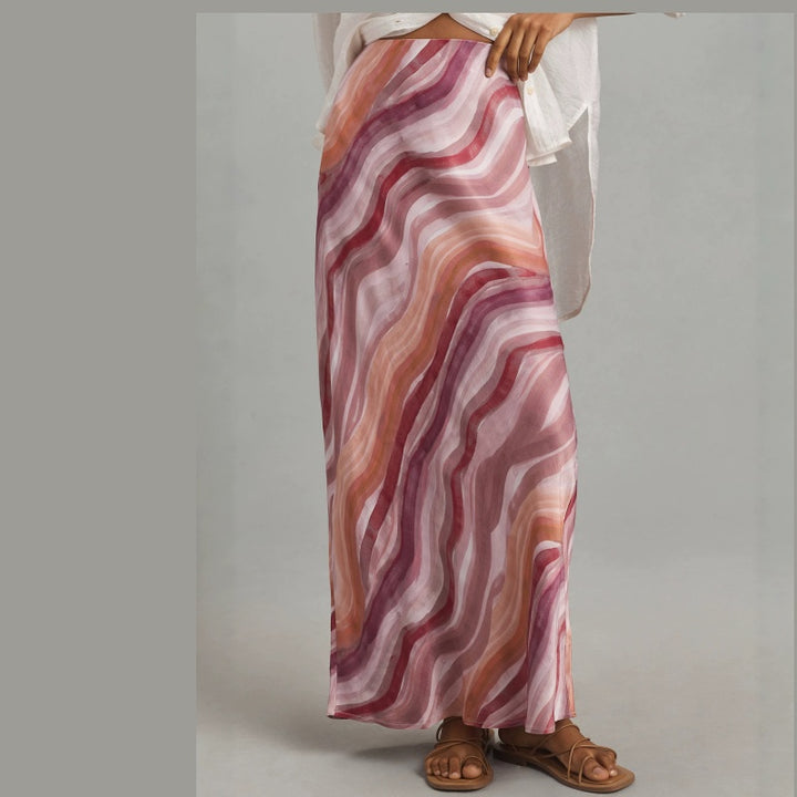High Waist Satin Slip Maxi Skirt