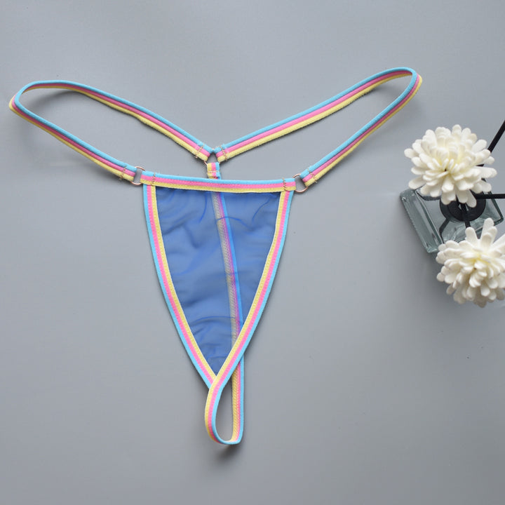 Vibrant Trim Sheer Mesh Minimal Thong